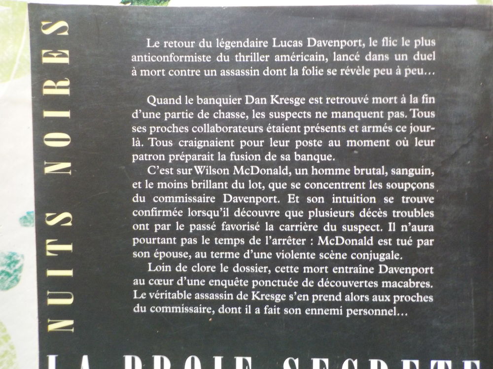 LA PROIE SECRETE de John SANDFORD Ed. Belfond Livres et BD
