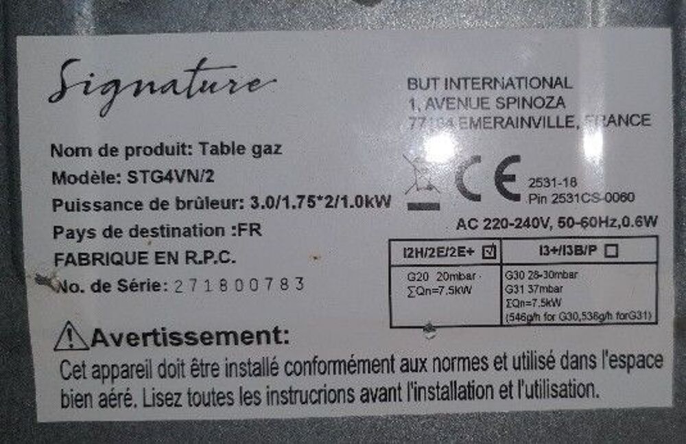 plaque de cuisson gaz 3 feux Electroménager