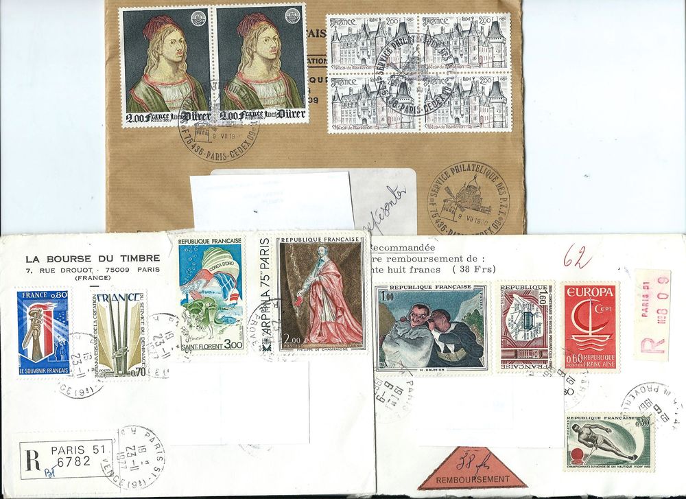 TRES BELLES ENVELOPPES TIMBREES 