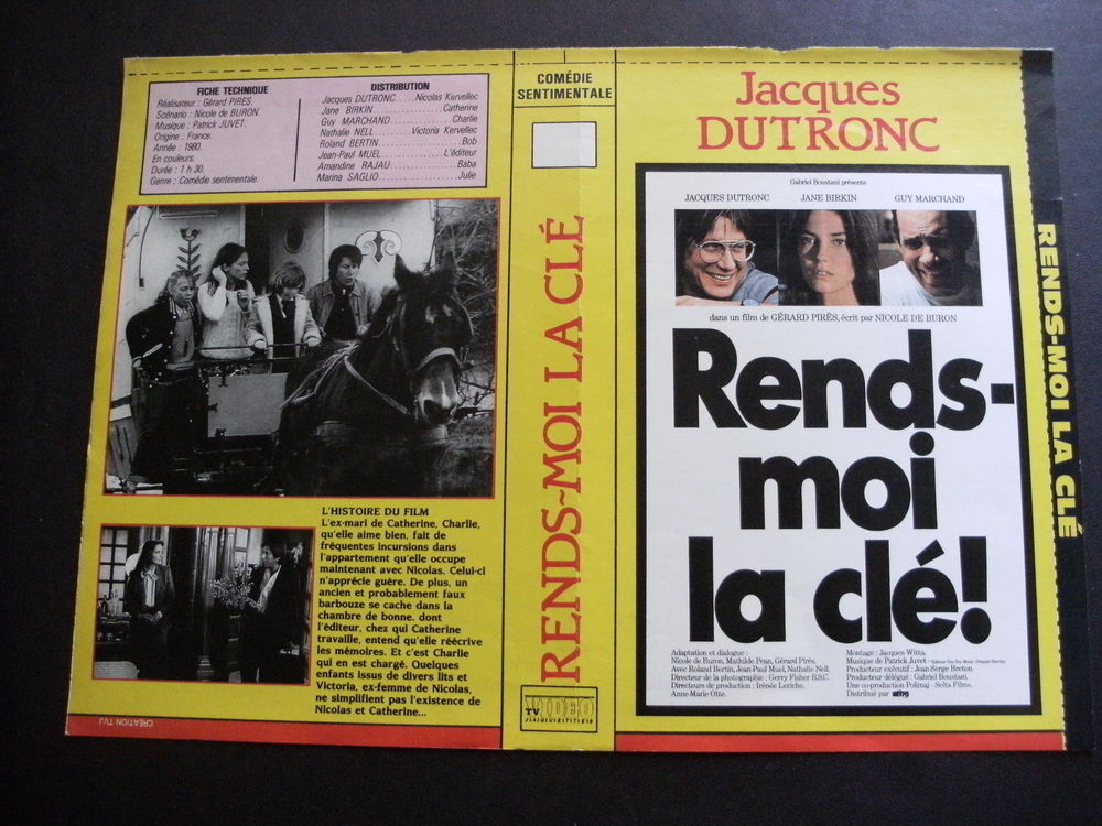 Rare film : " Rends moi la cle " DVD et blu-ray