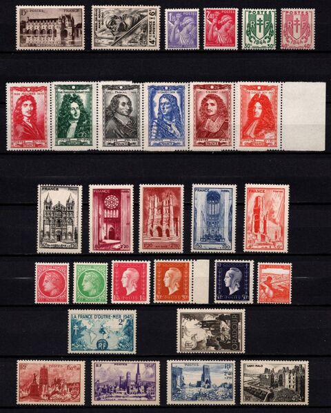 Lot timbres France de 1944/45, tous **, superbe 5 Cholet (49)