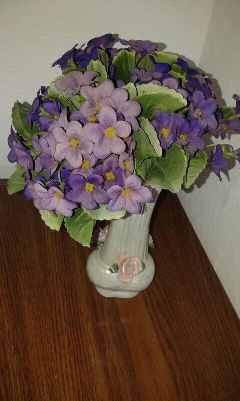 Trés jolie vase vintage décor fleuri 16 Toulouse (31)
