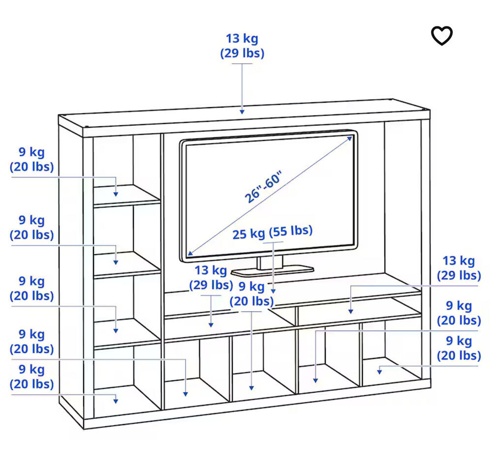 Meuble TV IKEA LAPPLAND noir bon &eacute;tat - t&eacute;l&eacute; jusqu'&agrave; 60'' Meubles