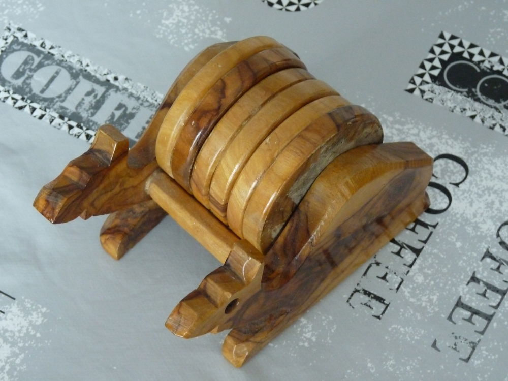 Sous verre en bois de buis dromadaires Cuisine