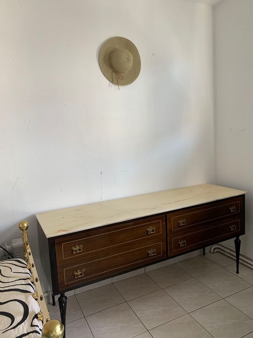 SOMPTUEUX ENFILADE/COMMODE/BAHUT BOIS : MARBRE &amp; BOIS NOBLE Meubles