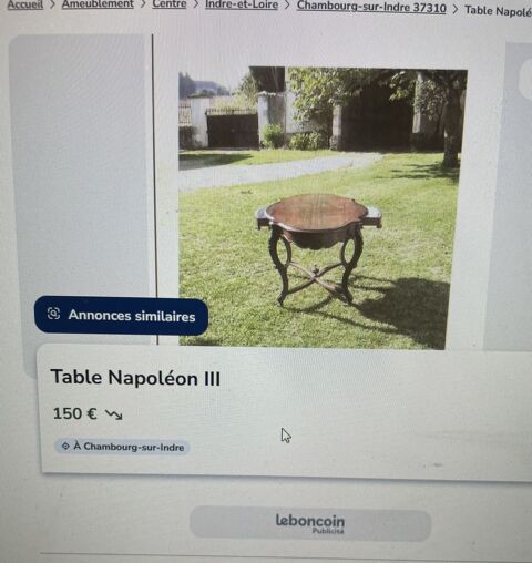 TABLE NAPOLEON  III Chambourg-sur-Indre (37)