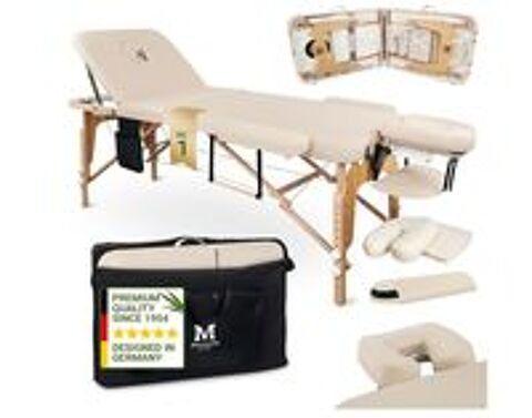   Table de massage pliante MASSUNDA, bois + accessoires 
