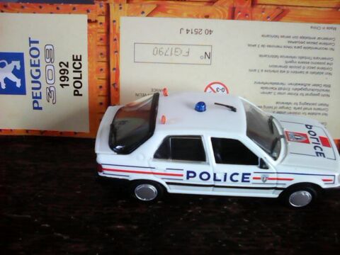 Voiture Police Peugeot 309 1992 Norev 1/43 14 Marmande (47)
