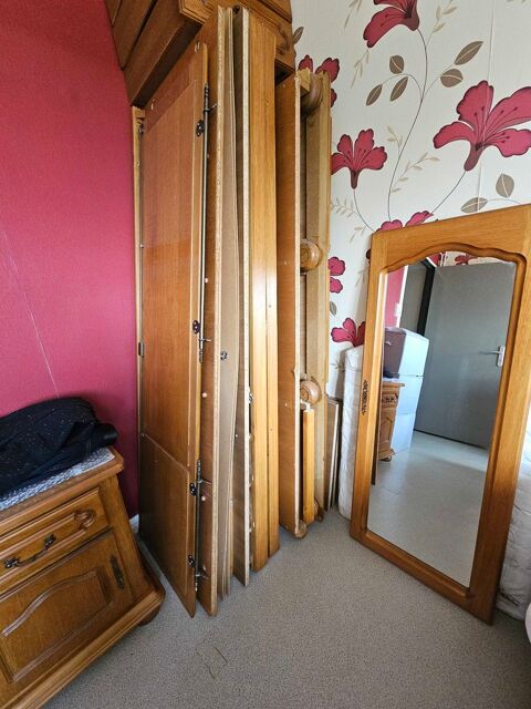 Armoire en ch�ne avec deux penderie, rangements, Trois tiroirs, un miroir. 200 Morhange (57)