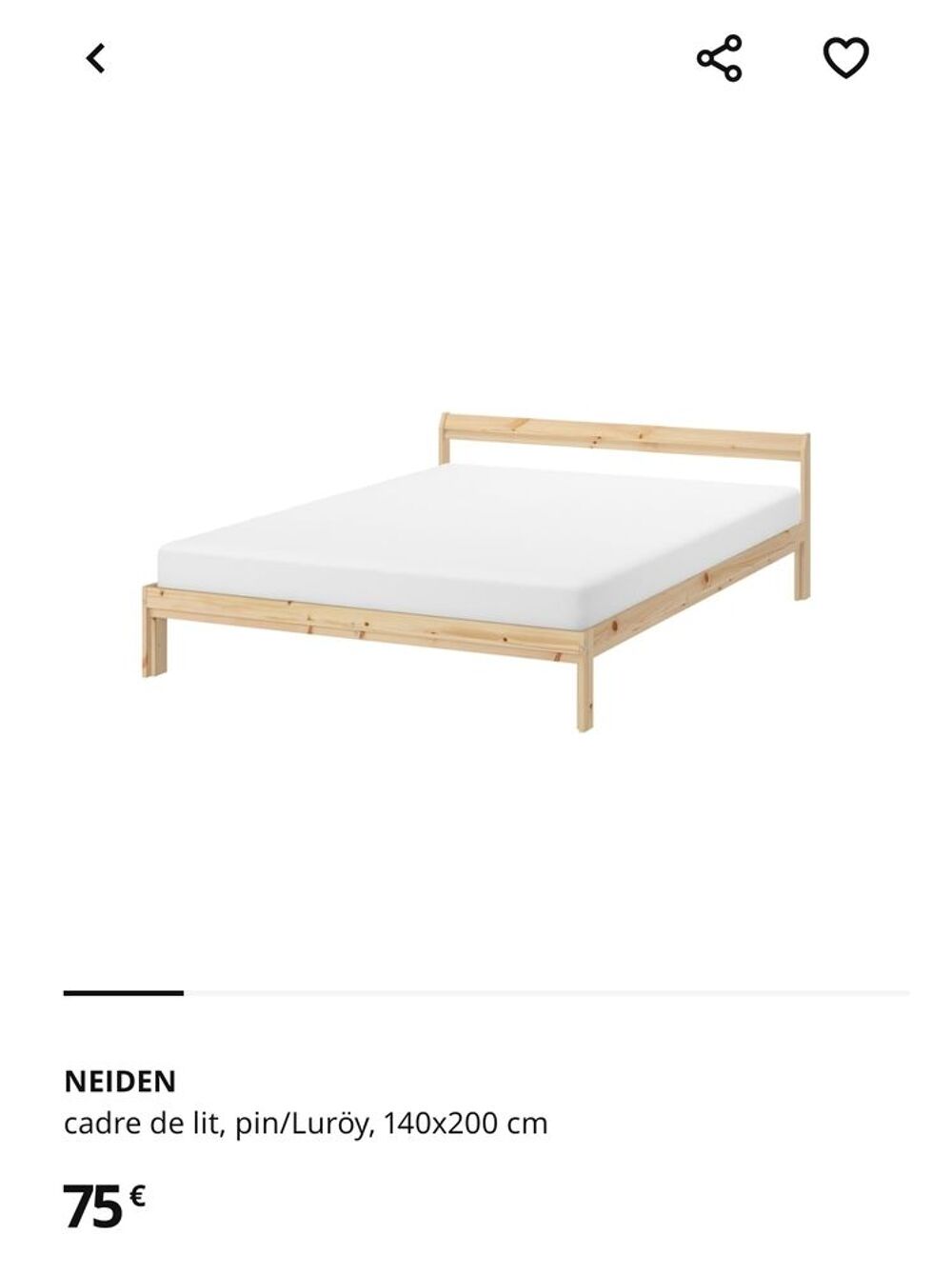 Cadre de lit et Matelas 140 x 200 Meubles
