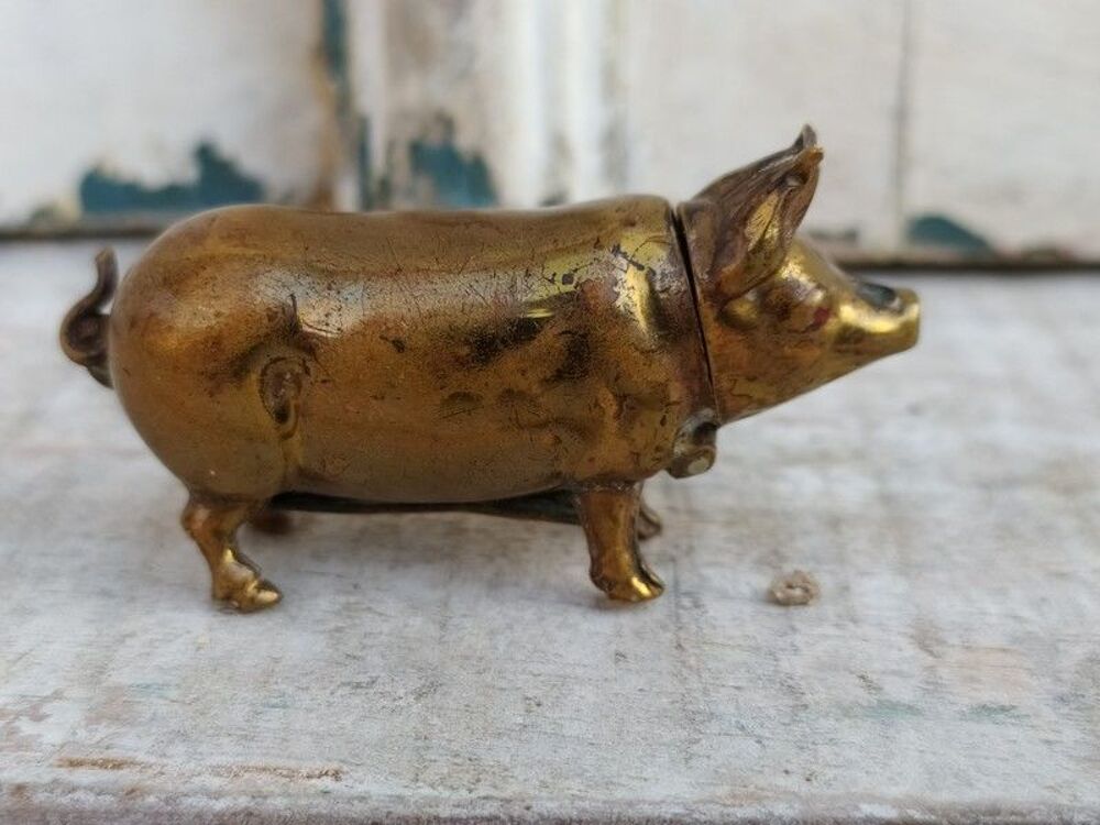Petit Cochon Porte Allumettes Pyrog&egrave;ne 1900 