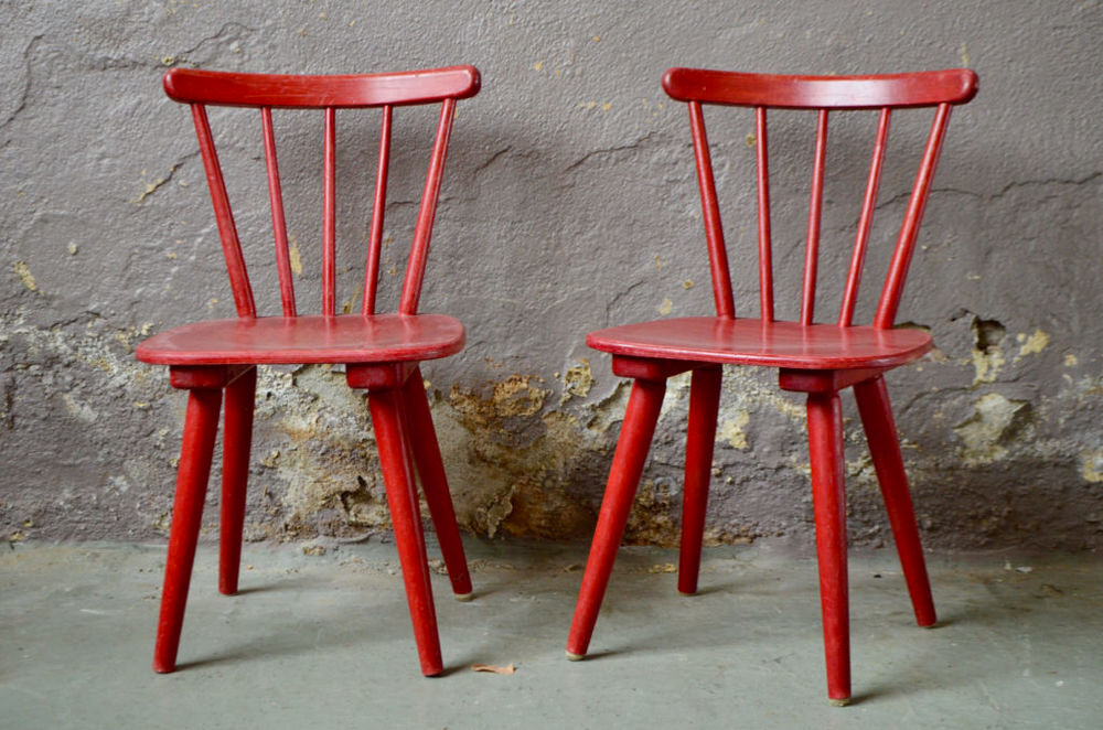 Chaise enfant color&eacute;e style vintage scandinave ancienne Meubles