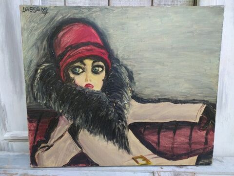 Robert Lassalvy Tableau Portrait Femme Style Ann�es Folles 1 Loches (37)