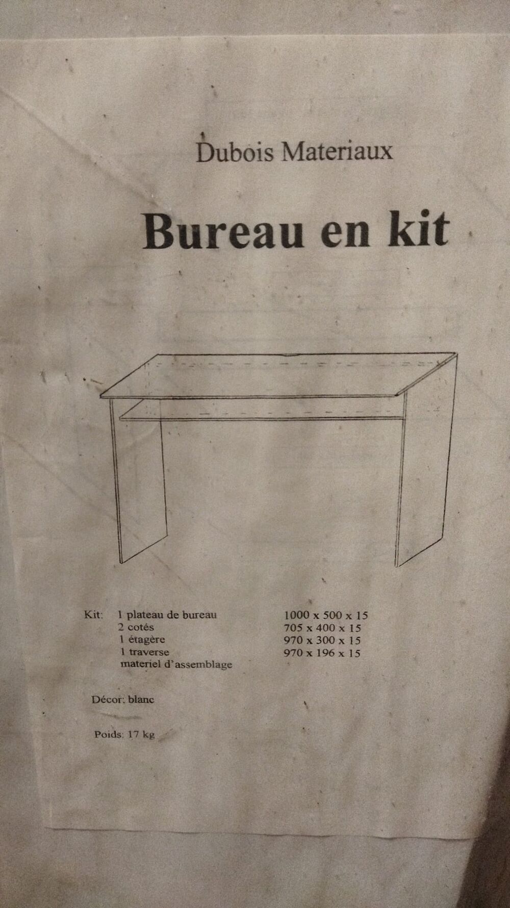 Bureau neuf, &agrave; monter Meubles