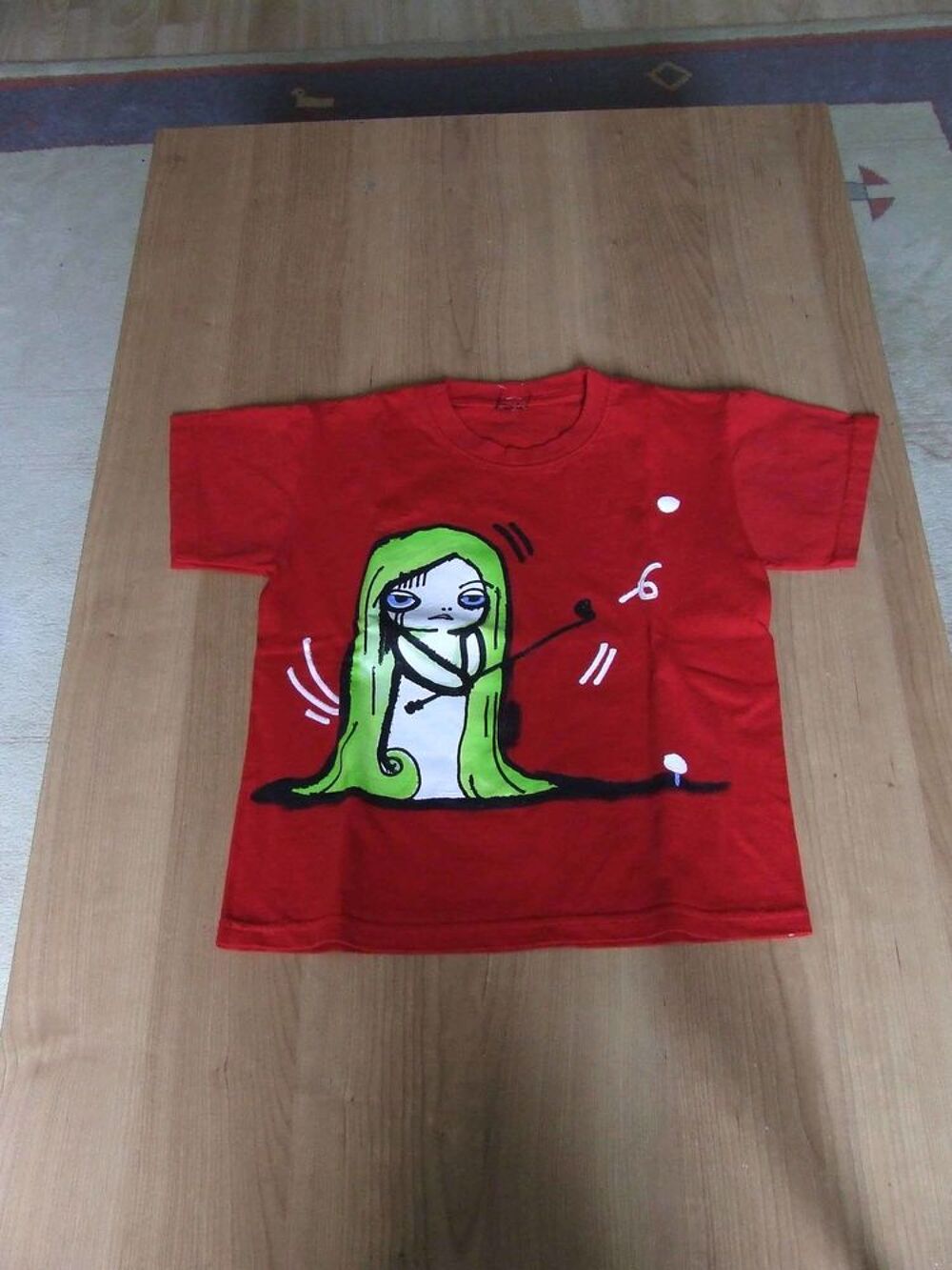 Tee-shirt manches courtes, Rouge motif floqu&eacute; fille, 10&nbsp;ans, Vêtements enfants