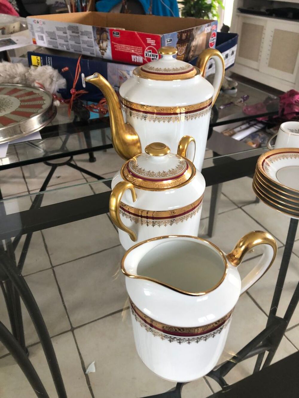 service &agrave; caf&eacute; porcelaine Décoration