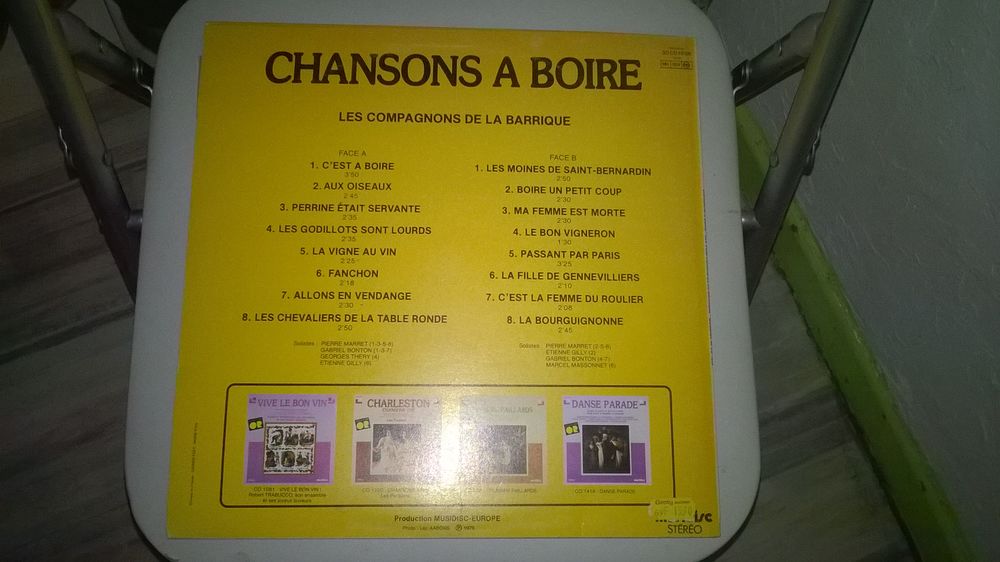 Vinyle chansons &agrave; boire 
Les compagnons de la barrique
CD et vinyles