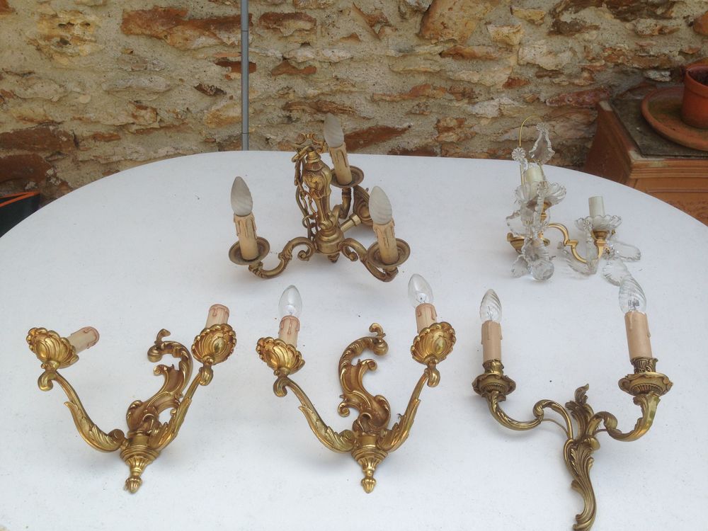 Lustre 3 branches en bronze Décoration