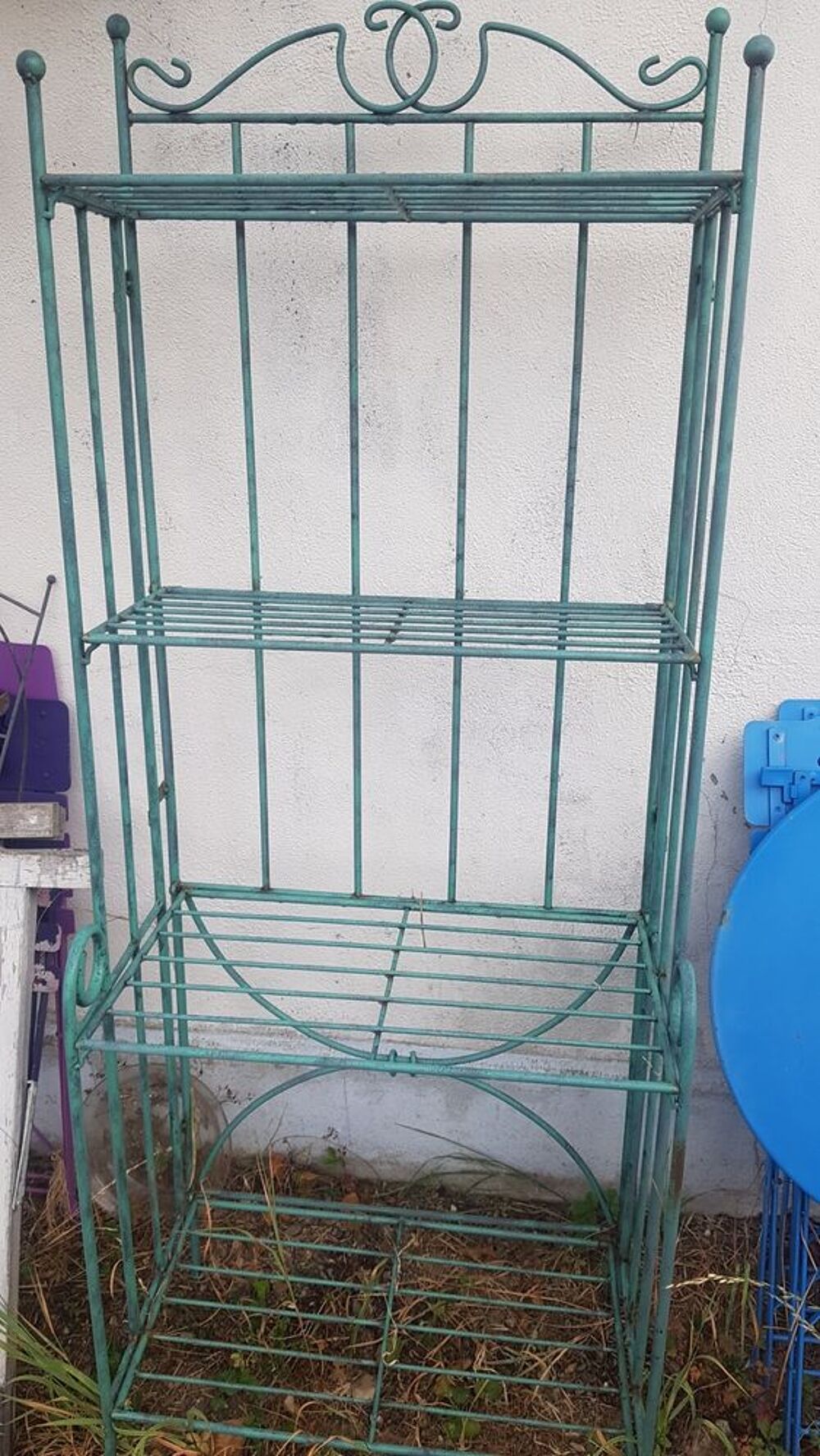 &eacute;tag&egrave;re boulang&egrave;re fer forg&eacute; en l'&eacute;tat boh&egrave;me chic Meubles