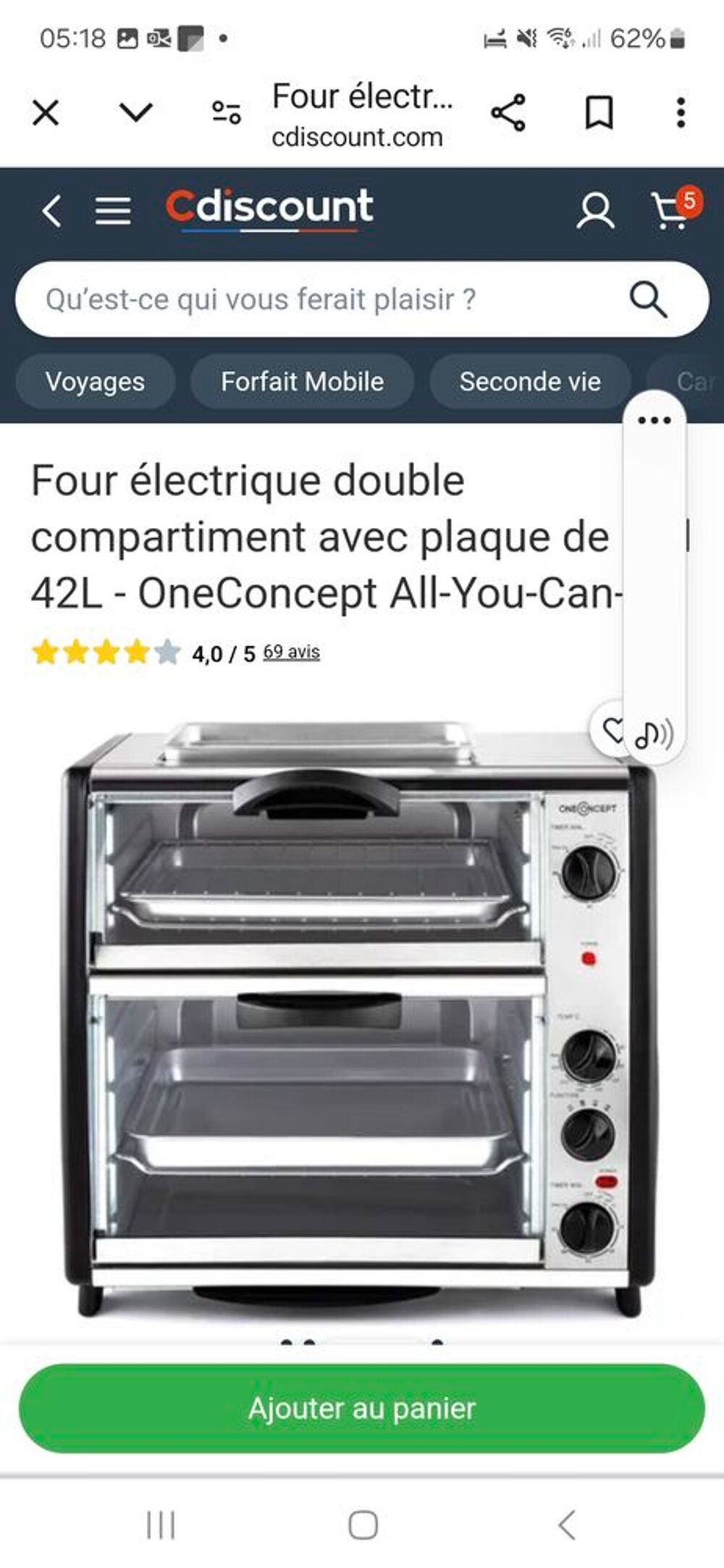 Four, Grill &agrave; 2 &eacute;tages Electroménager