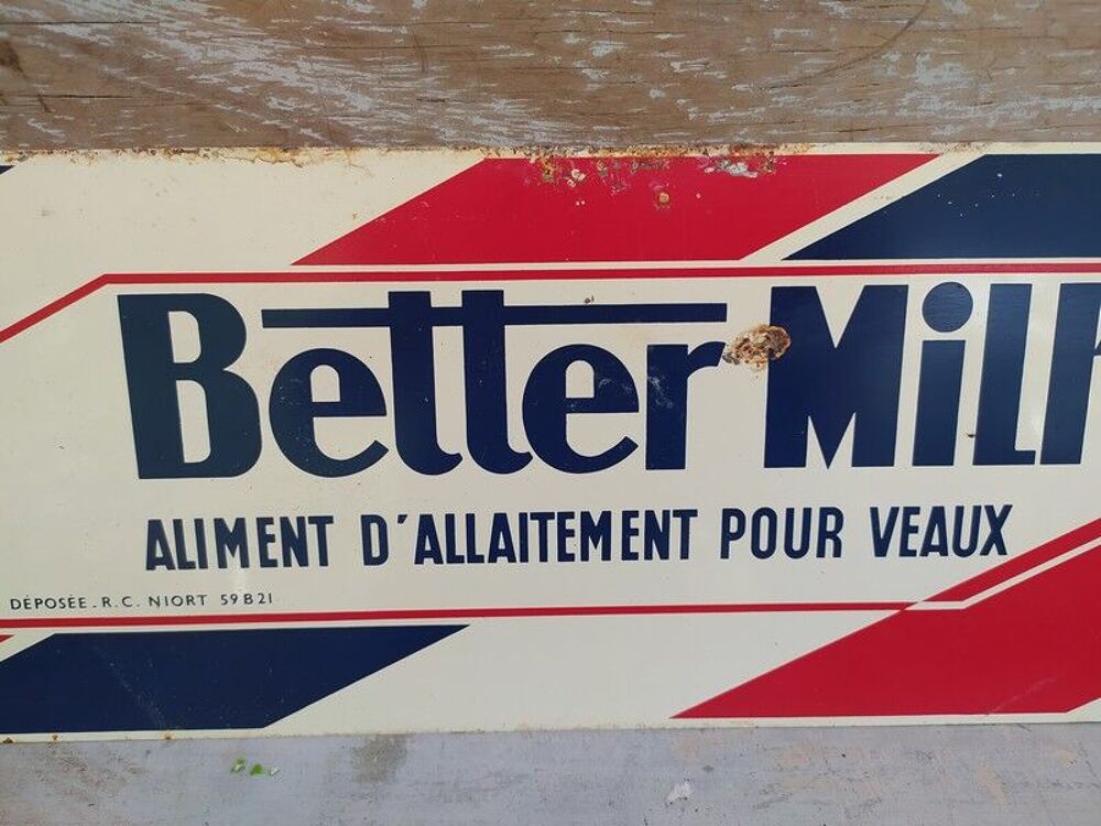 Plaque T&ocirc;le Publicitaire Better Milk Aliment Veaux Niort 