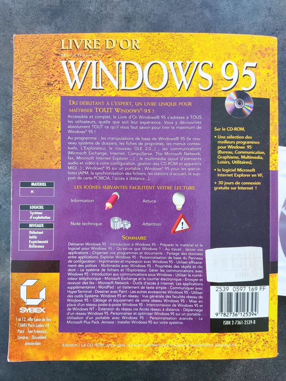 Windows 95 Livre d'or avec CD &eacute;ditions SYBEX Livres et BD