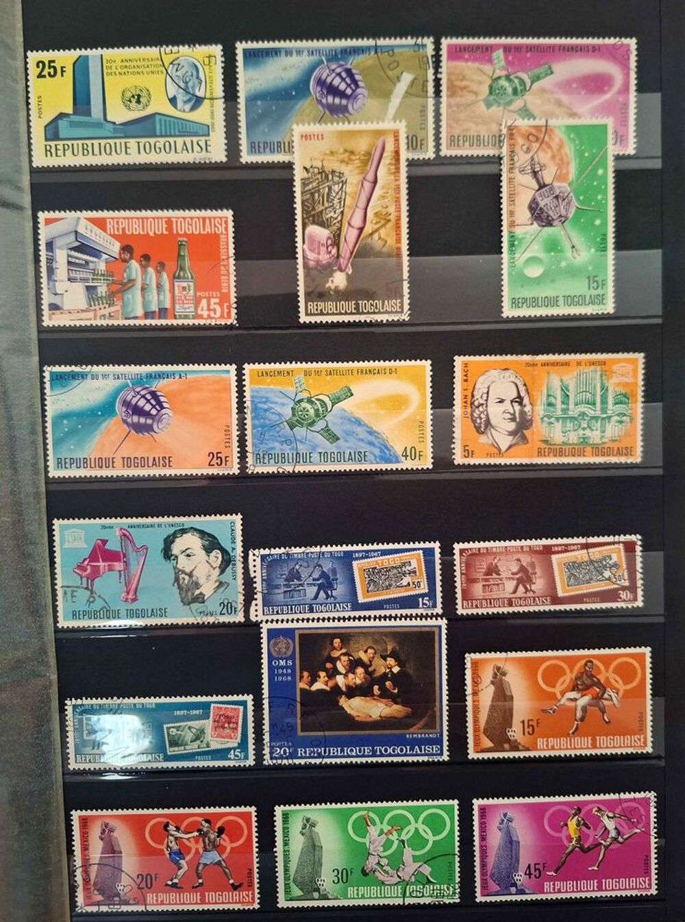 S&eacute;rie de timbres de collection du Togo 