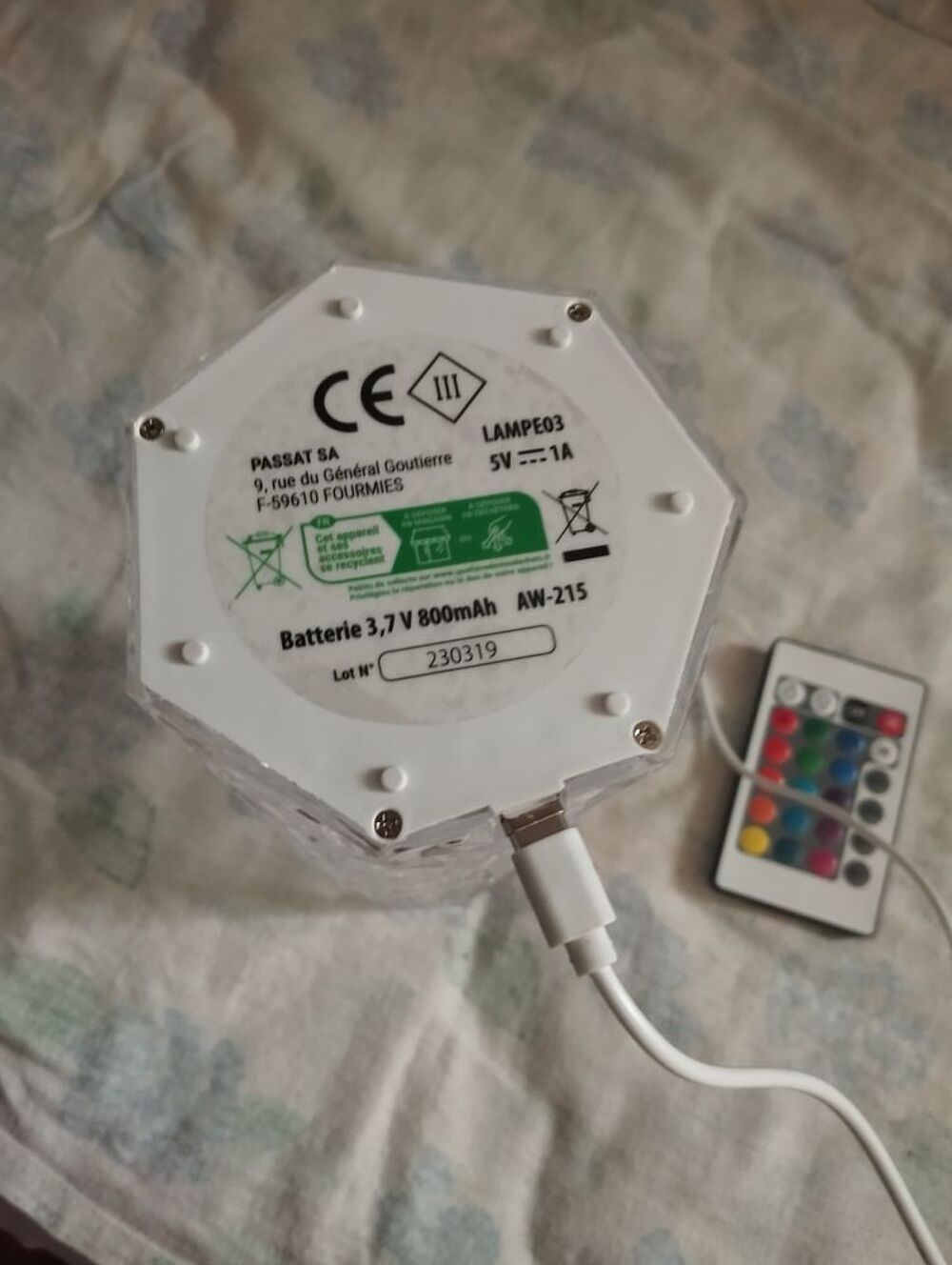 Lampe multicolore Dcoration