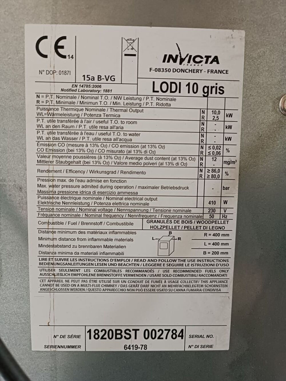 Poele a granules Invicta Lodi 10 gris Electroménager