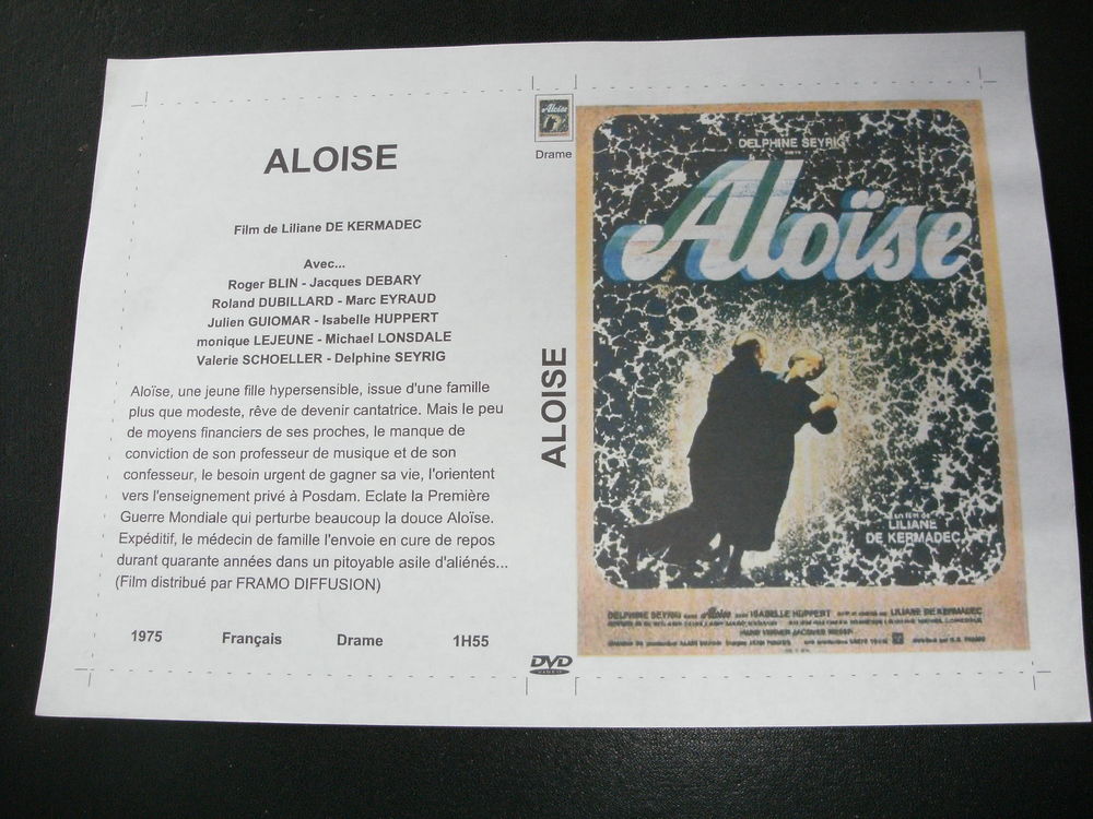 Film : " Aloise " DVD et blu-ray