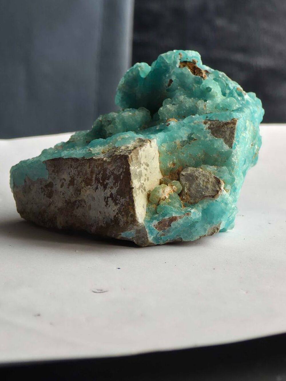 Superbe Min&eacute;ral H&eacute;mimorphite Bleue-Collection 129g 