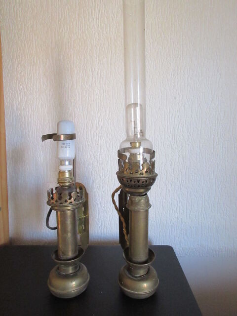 Lampes � p�trole en laiton anciennes 18 Le Cr�s (34)