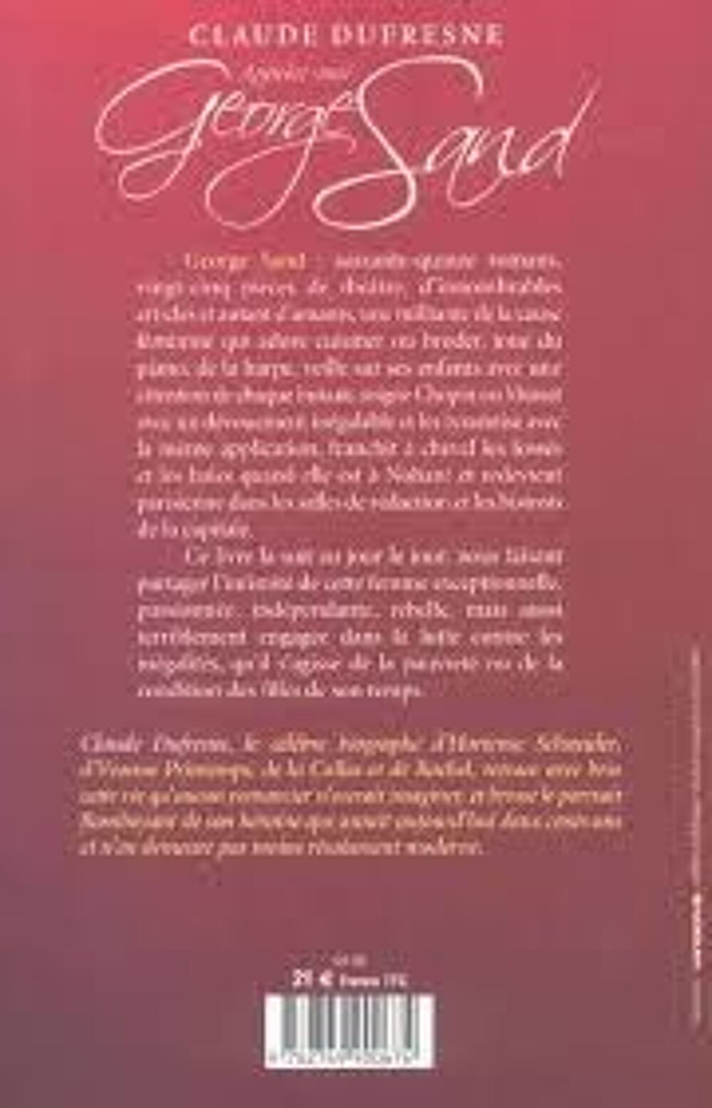 Claude Dufresne : " Appelez-moi George Sand" Livres et BD
