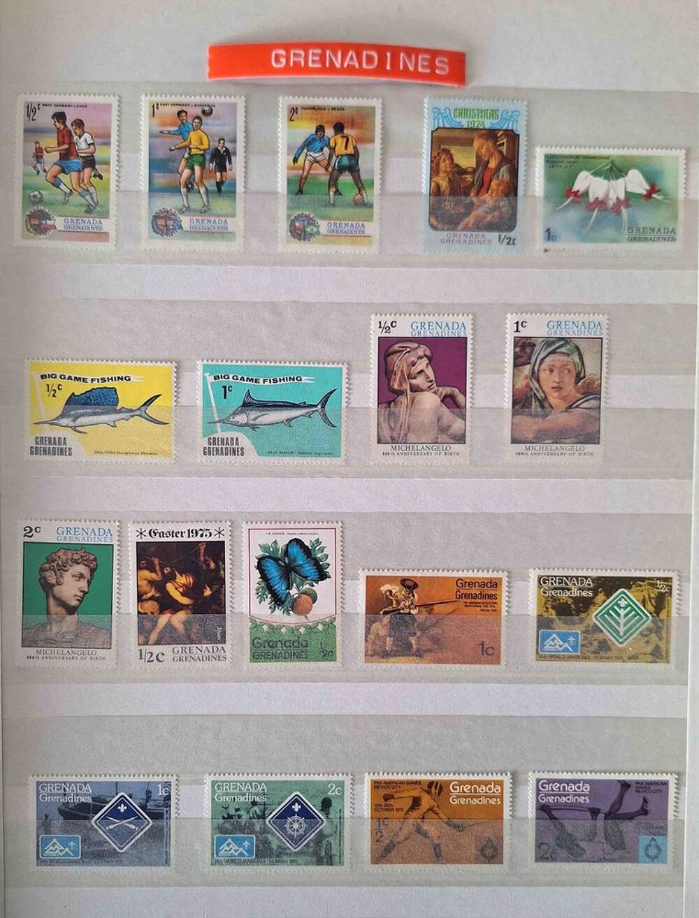 S&eacute;rie de timbres de collection de Grenadines 