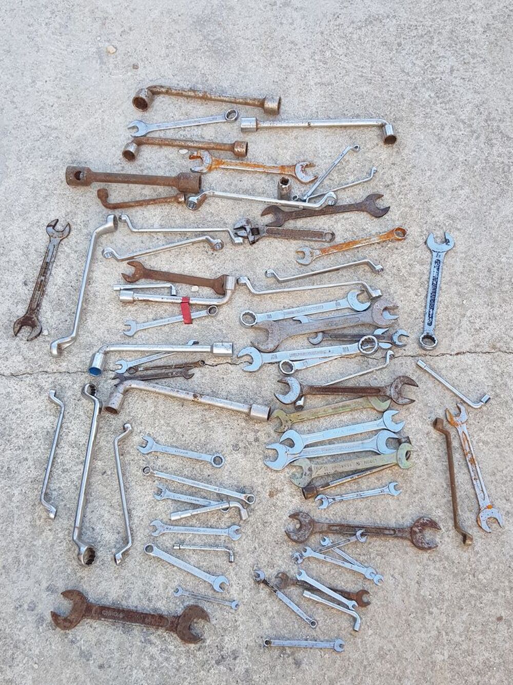  Divers cles a molette plate ?il mixte pipe vanadium Bricolage