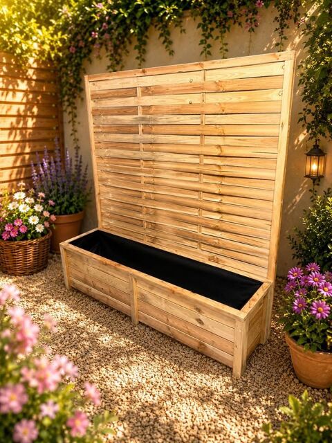 Jardinière en bois avec palissade 170 Fleury-sur-Orne (14)