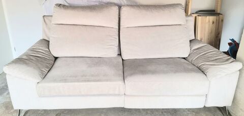 Poltronesofa Canap relax 3 places en microfibre gris crme 600 Saint-Denis-sur-Coise (42)