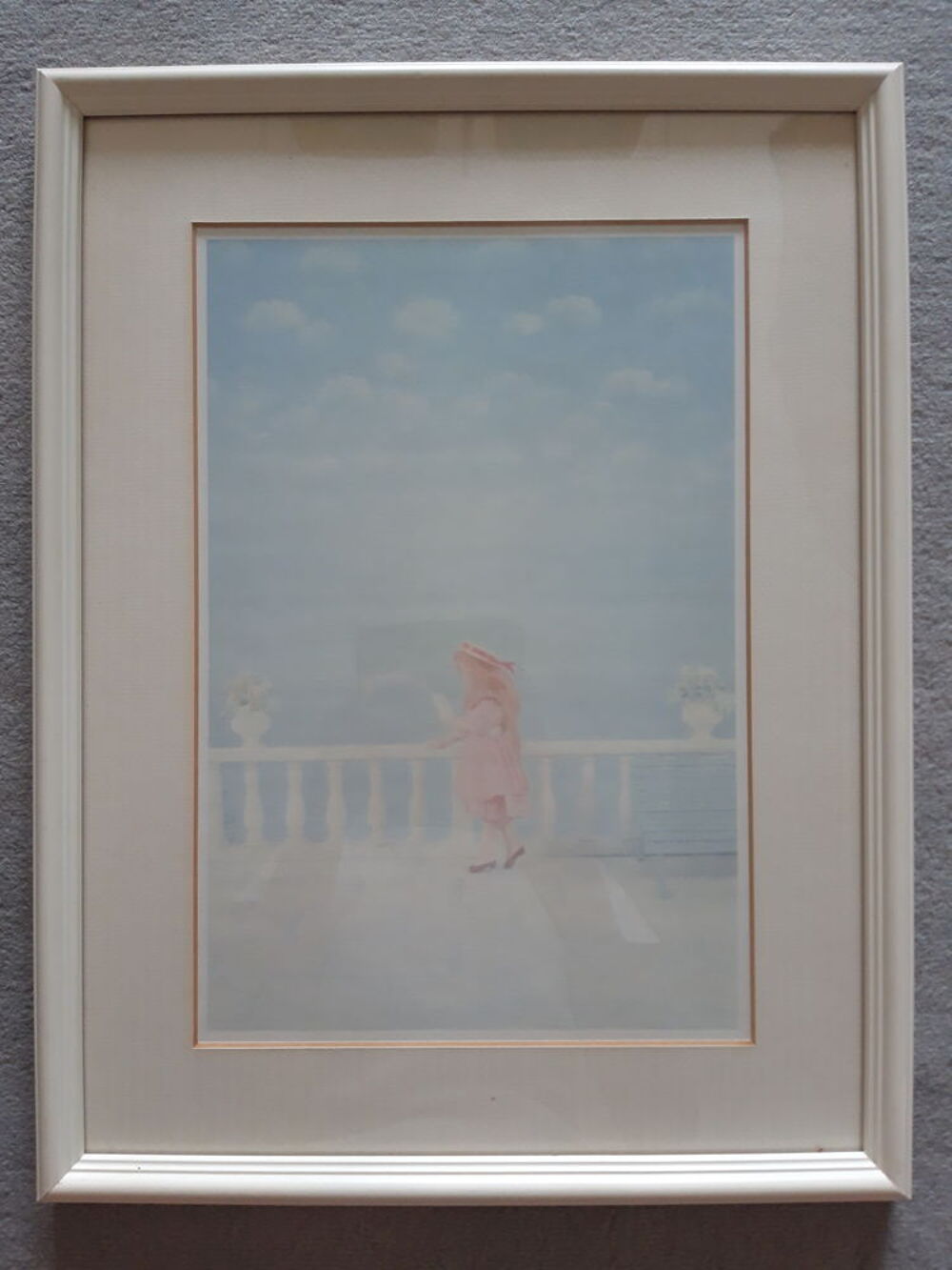 Tableau d une petite fille romantique au bord de la mer Décoration