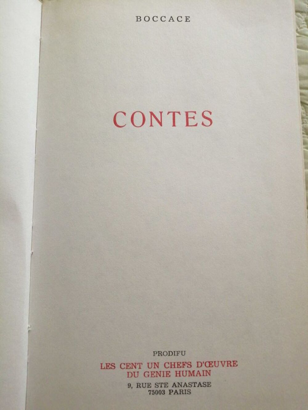 Contes de Boccace et Chevalier d'Eon Gelinand Livres et BD
