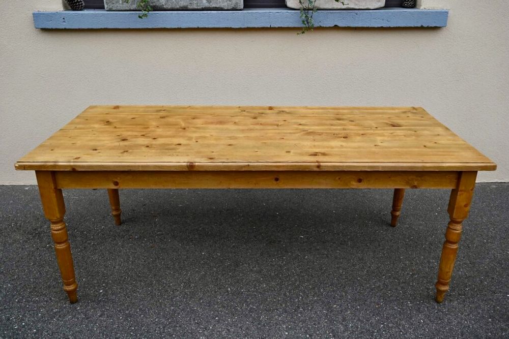 Table ancienne de ferme ou de bistrot en bois massif sapin Meubles