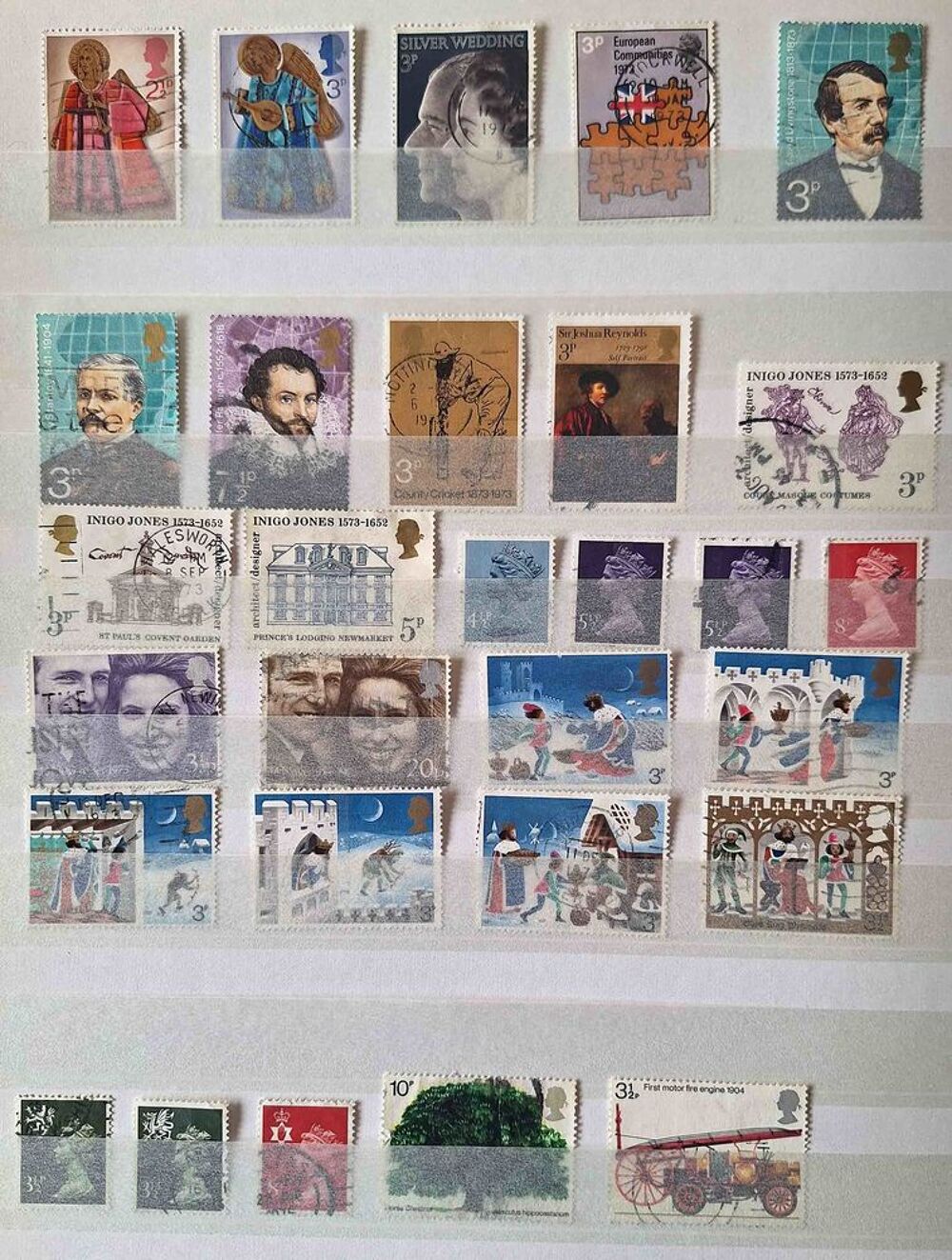 S&eacute;rie de timbres de collection de Grande Bretagne 