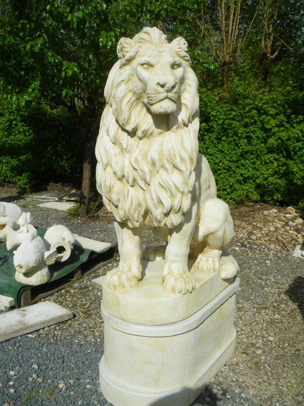 Statue de lion en pierre Décoration