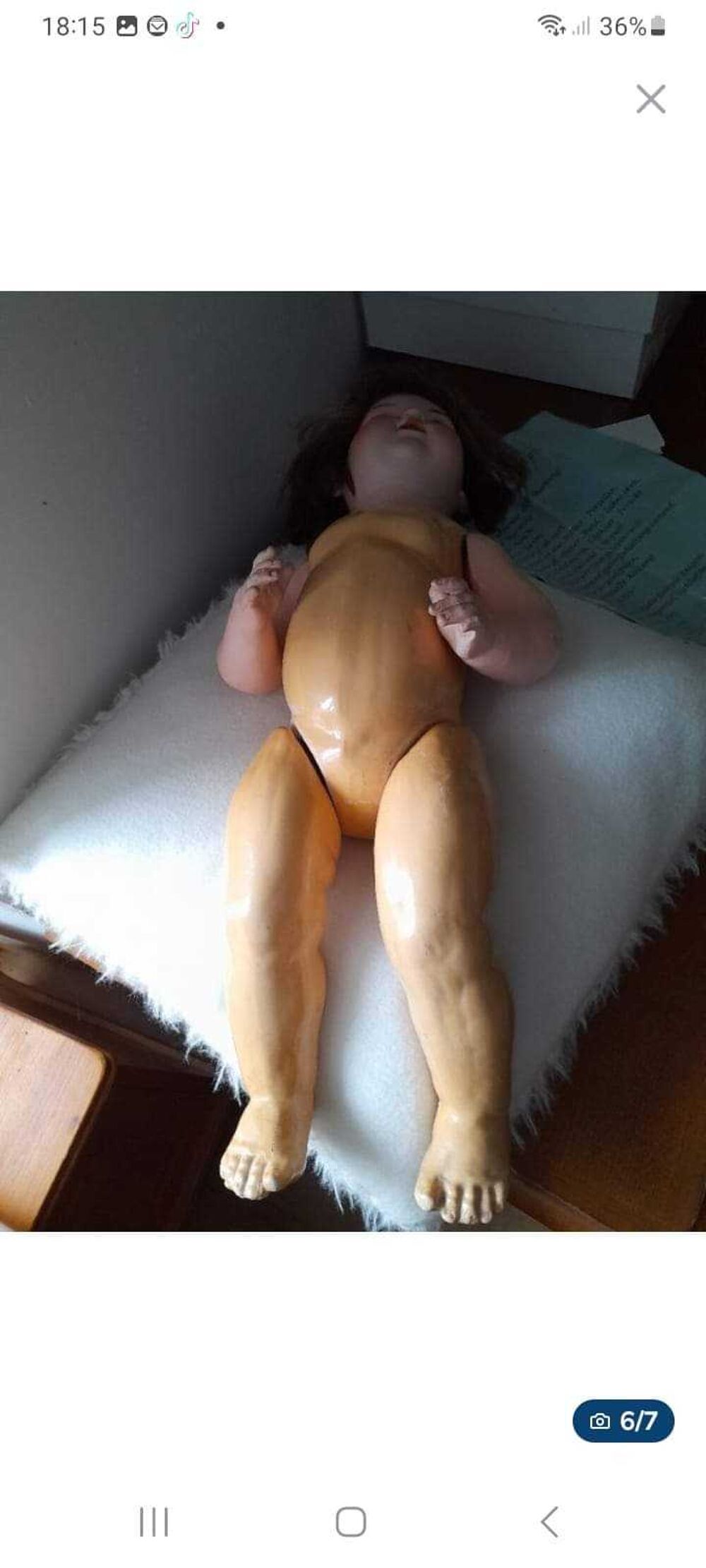 Poup&eacute;e ancienne t&ecirc;te porcelaine 