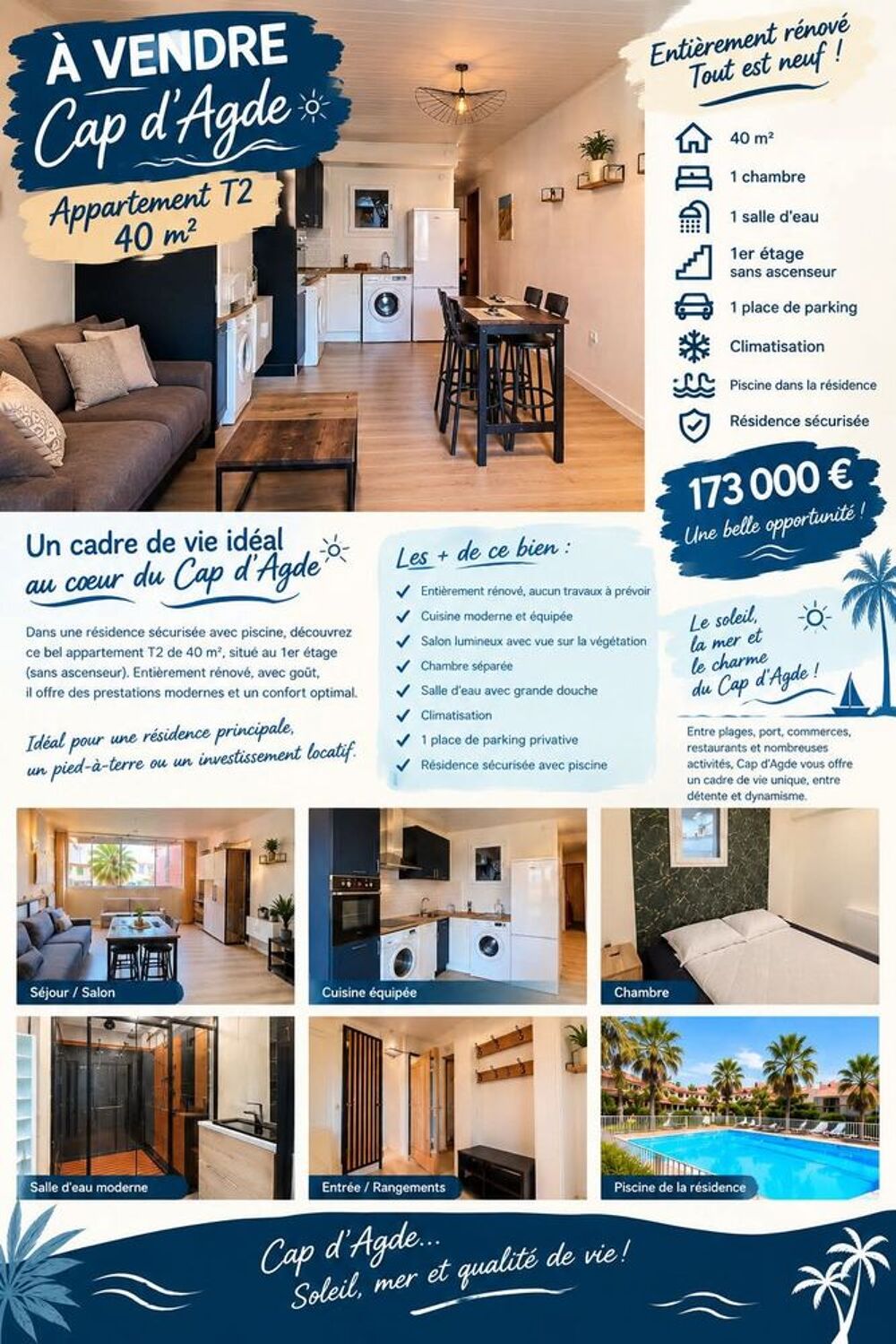 Vente Appartement appartement T2 cap d Agde 40 m2 Agde