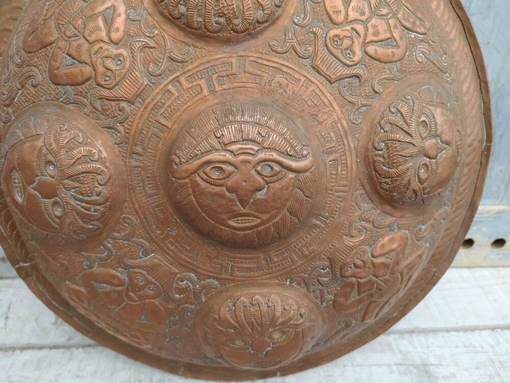 Ancien Bouclier Rondache Indo-Persan Persian Iran Copper 