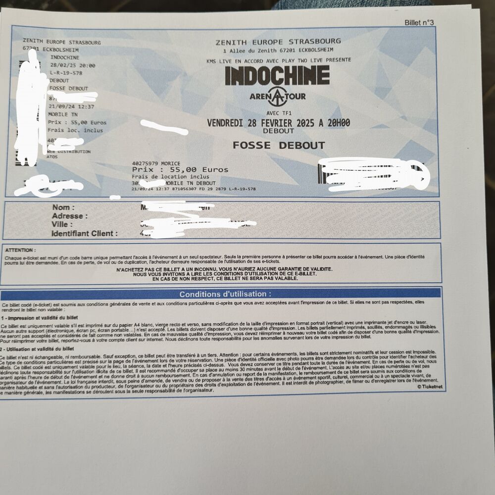 Concert indochine Strasbourg Billetterie