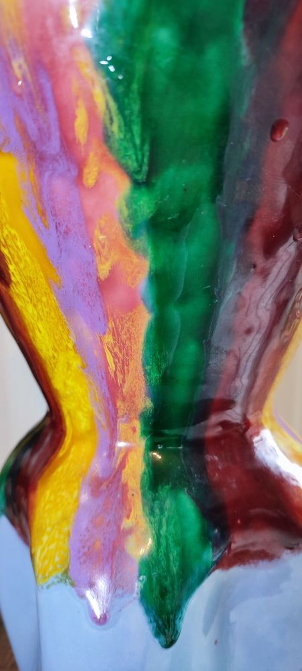 Vase c&eacute;ramique &eacute;maill&eacute;e vintage sign&eacute; 