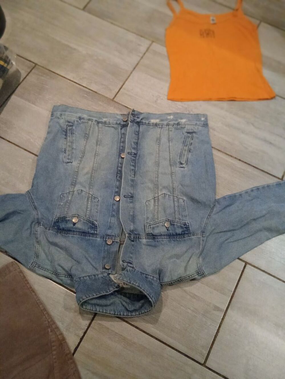 Veste jean marque Pull &amp; Bear Taille L 100% coton Vêtements