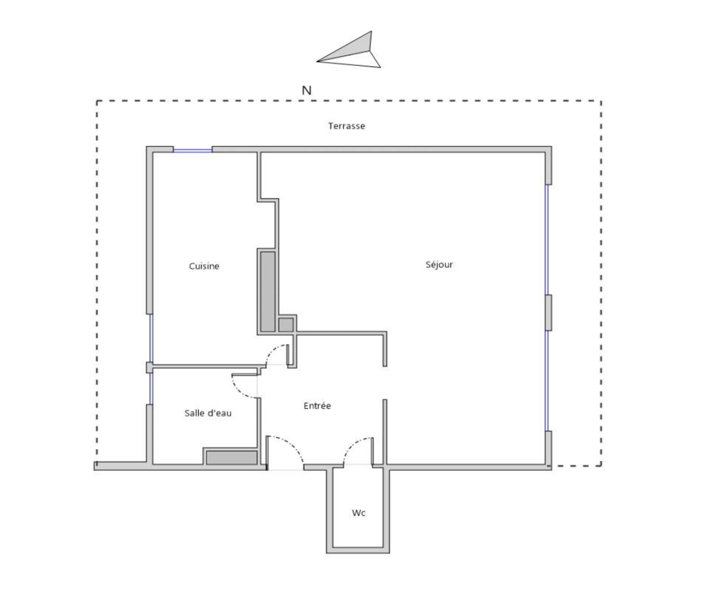 Vente Appartement T1 bis 40 m², dernier étage, balcon filant, vue panoramique La rochelle