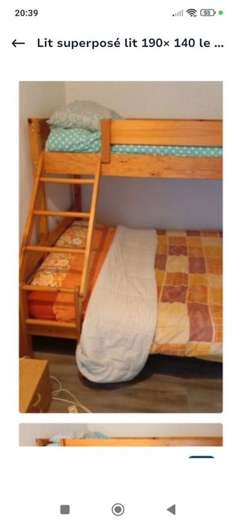 Lit superpos� massif en pin complet 150 Lanvallay (22)